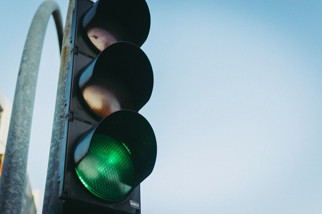 Green light on the traffic light