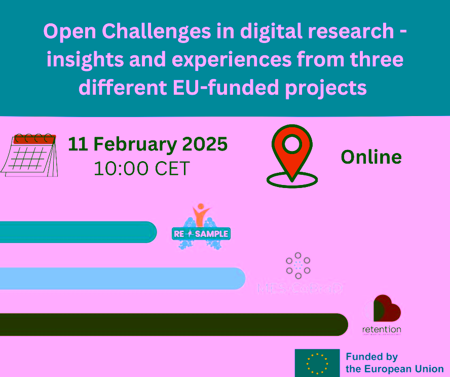 Promotional image with project logos and information about the upcoming webinar