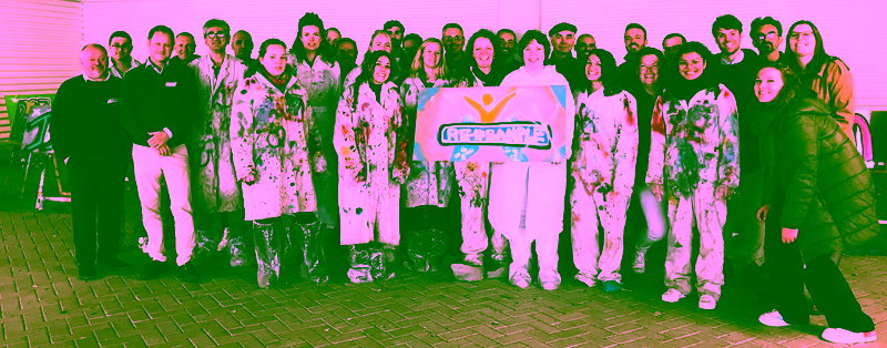 RE-SAMPLE Consortium members with outputs of the graffiti workshop