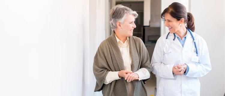 Image of a patient and a doctor