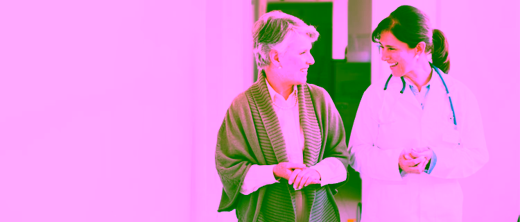 Image of a patient and a doctor