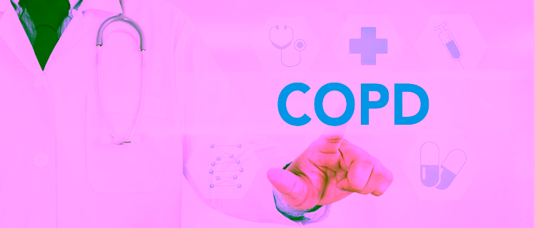 An image of a doctor with the word COPD Chronic obstructive pulmonary disease